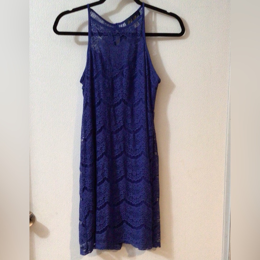 Blue Rain Royal Blue Lace Midi Dress